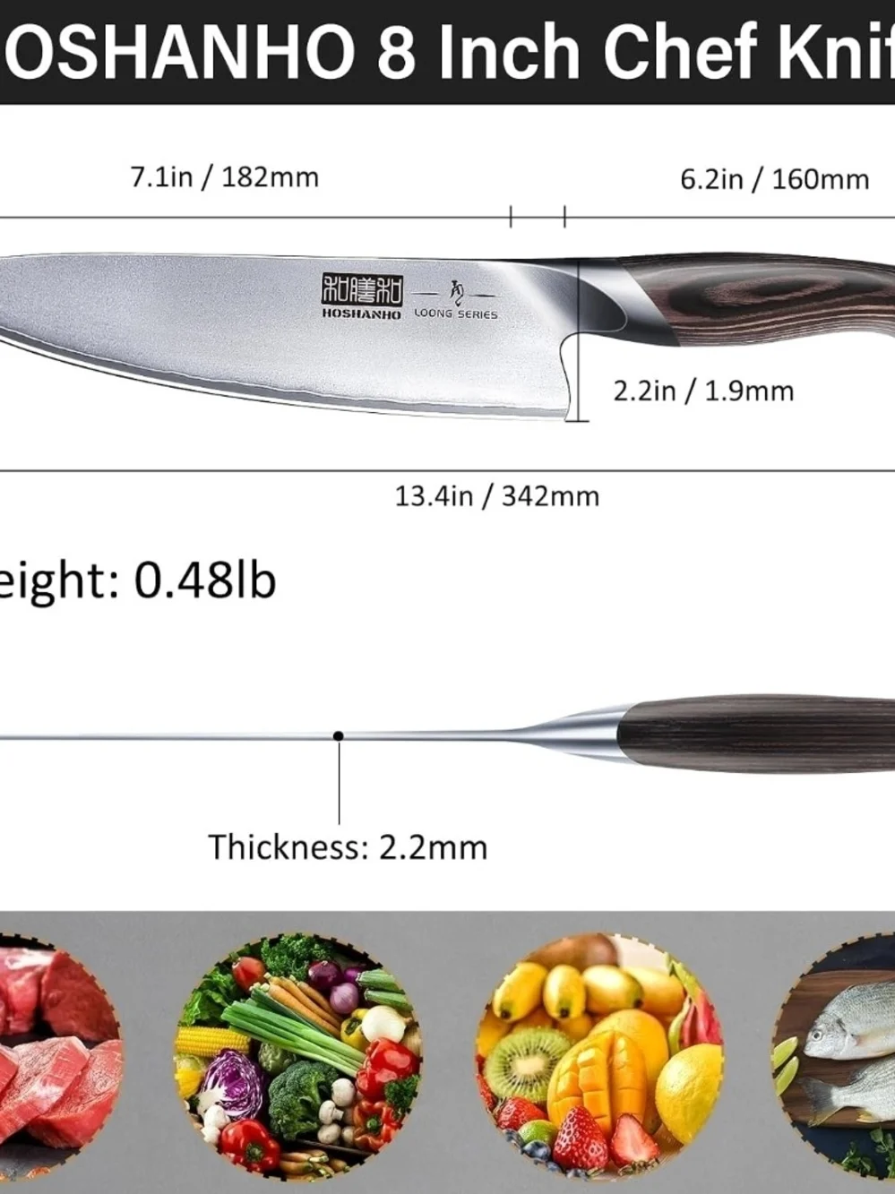 Kitchen Knife in Japanese High Carbon Steel Professional High-Class Chef's Knife